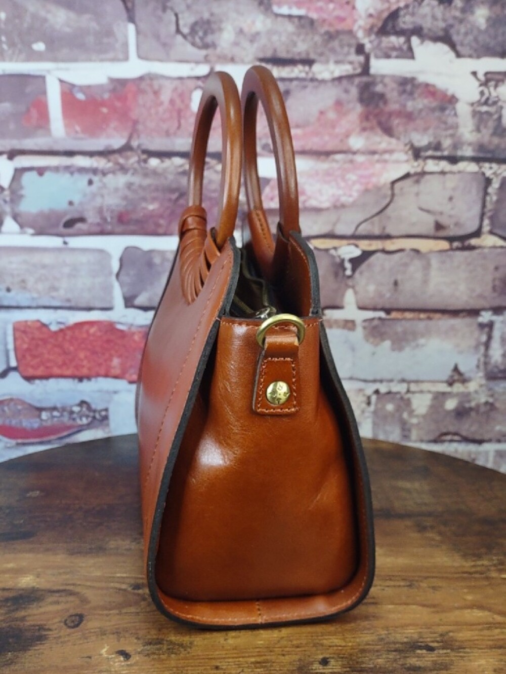 Patricia Nash "Lyon" Leather Circular-Handle Satchel - Picture 6 of 12